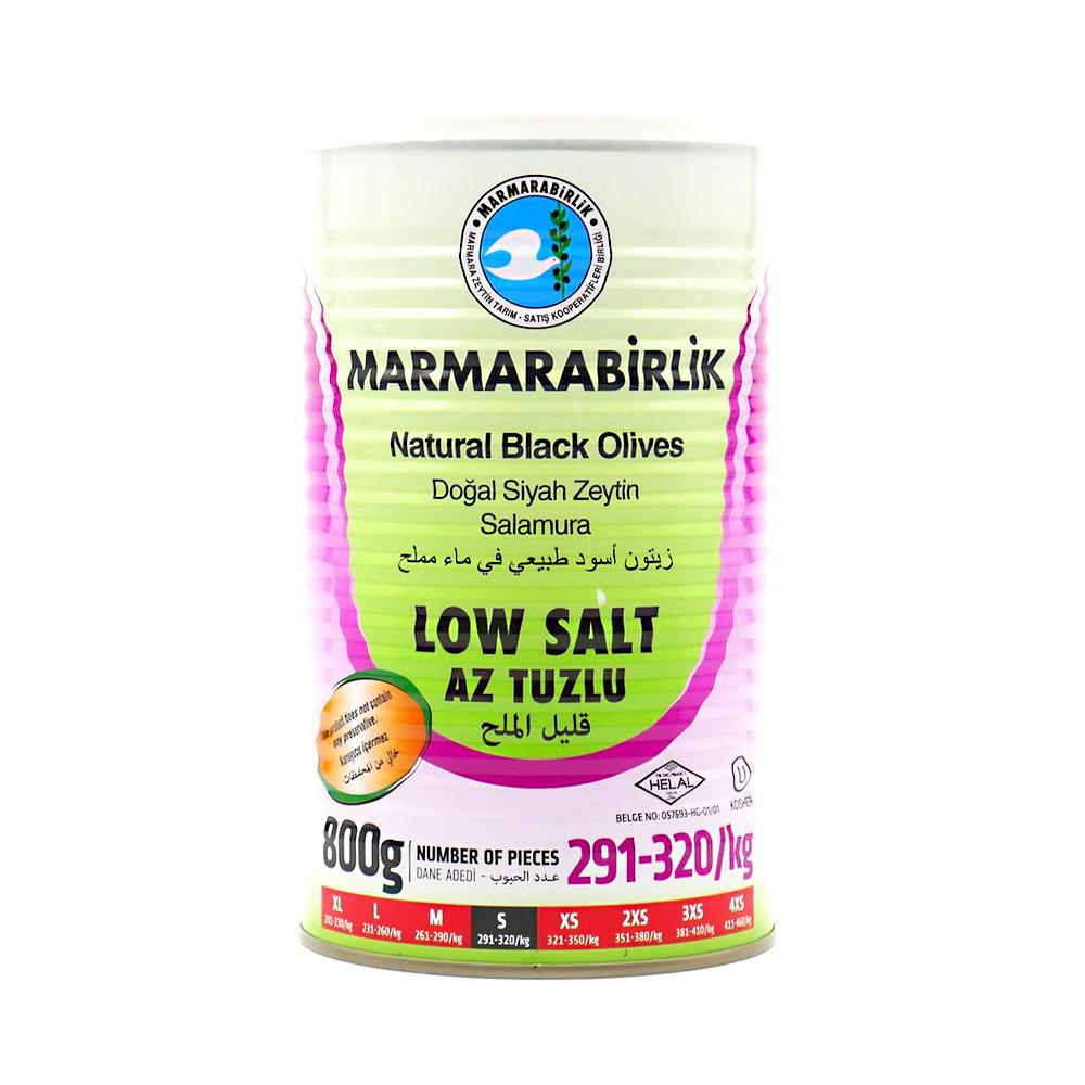 Marmarabirlik Gemlik Black Olives S Low Salt 800 gr Can