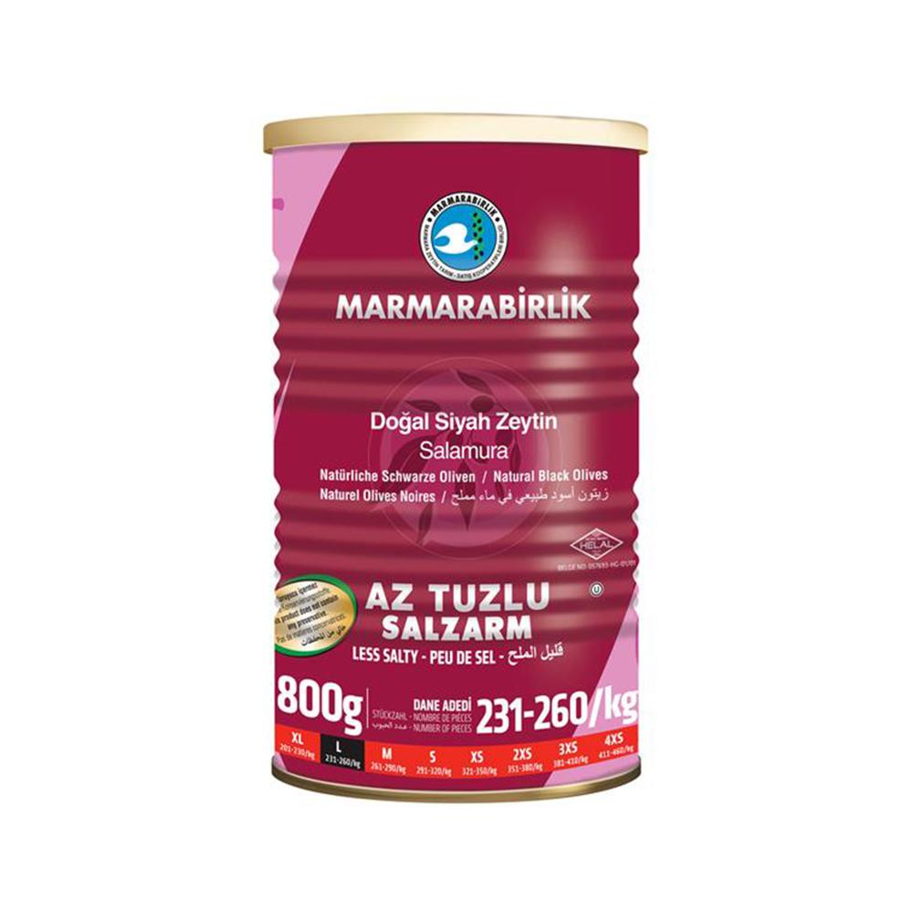 Marmarabirlik Gemlik Black Olives L Hiper Low Salt 800gr Can