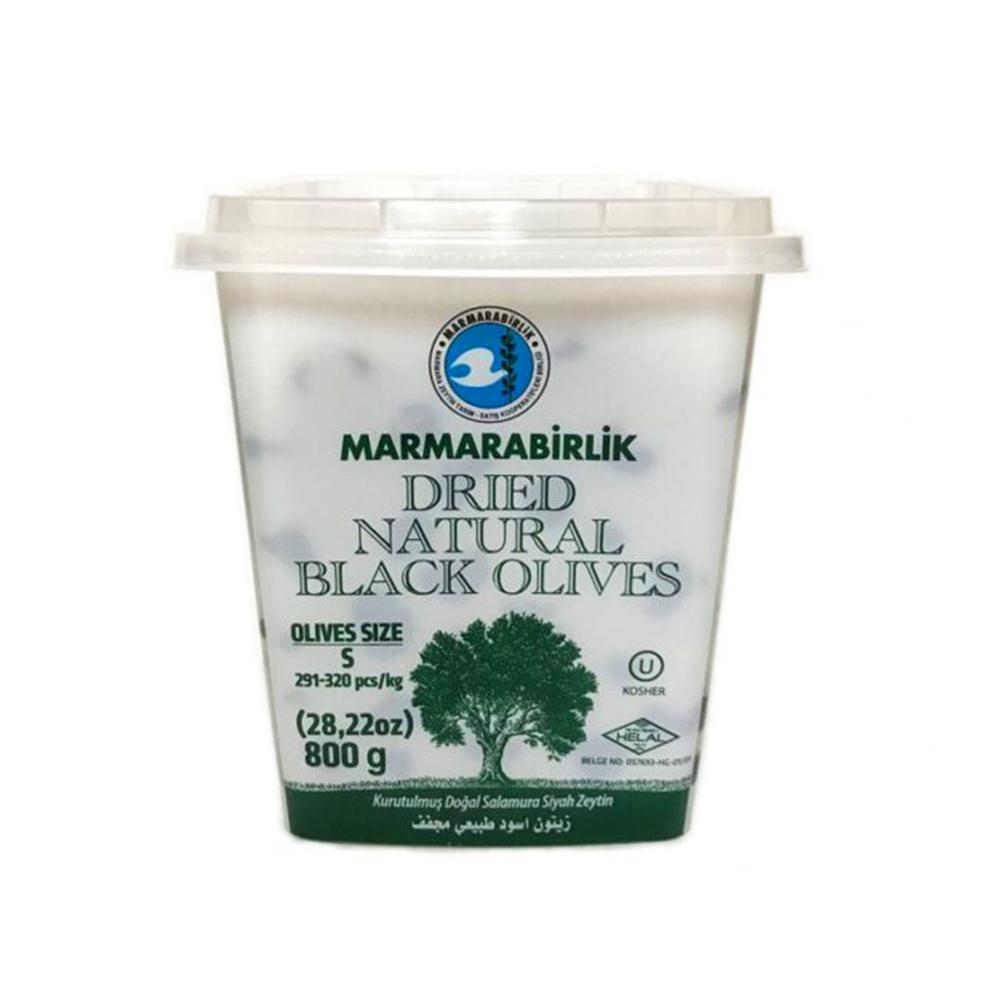 <transcy>Marmarabirlik Gemlik Black Olives S Kuru Sele (Dried Sele) 291-320 800gr بلاستيك</transcy>