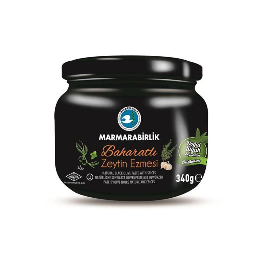 Marmarabirlik Black Olive Paste Baharatli 340 gr Glass